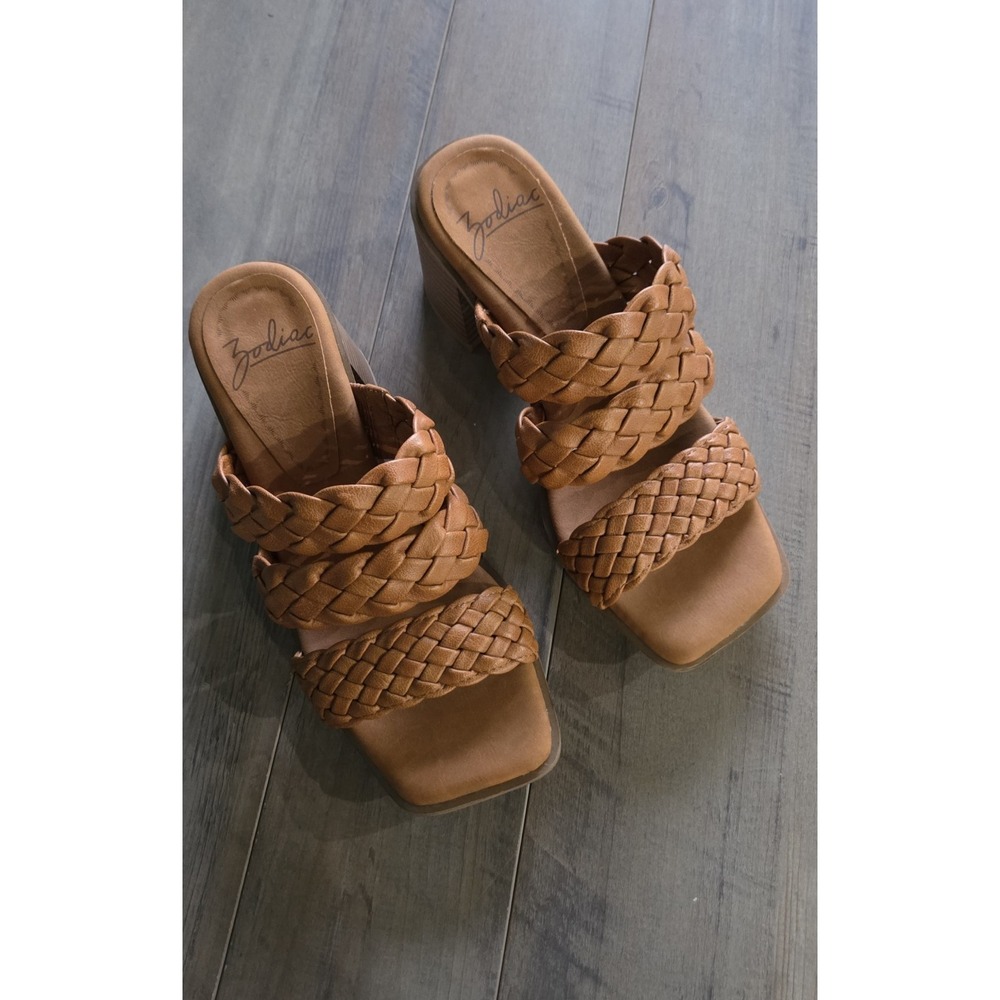 Zodiac Brown Lilah Slip On Braided Strap Sandals Women Size 8